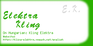 elektra kling business card